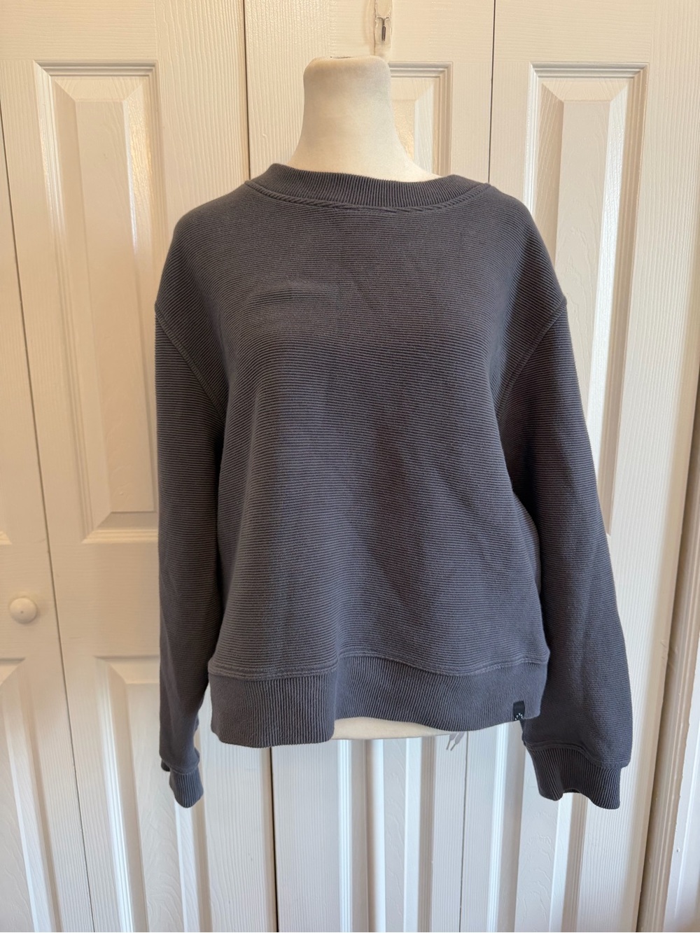 Varley Pullover Ribbed Sweatshirt Blue Size L